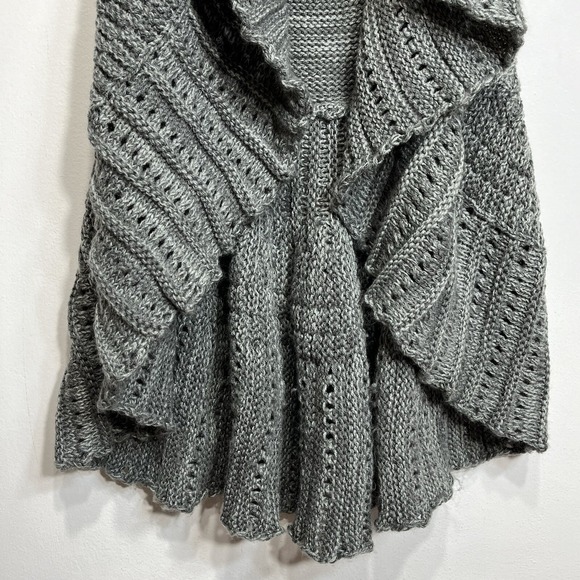 Mudd Y2K Women's Size L Casual Sleeveless Open Front Gray Knit Vest Cardigan - Picture 4 of 7